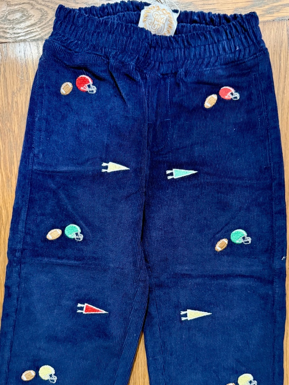 The Beaufort Bonnet Co Boys Blue Football Sheffield Corduroy Pants NW0T Size 2T